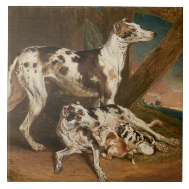 Dalmatien Hundar (av James Ward) Kakelplatta (Framsidan)