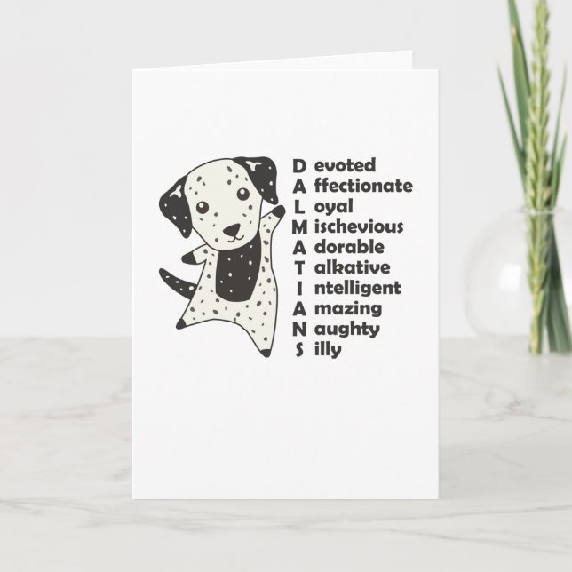 Dalmatien Hundar Karakteristika Cute Hund Kort (Framsida)