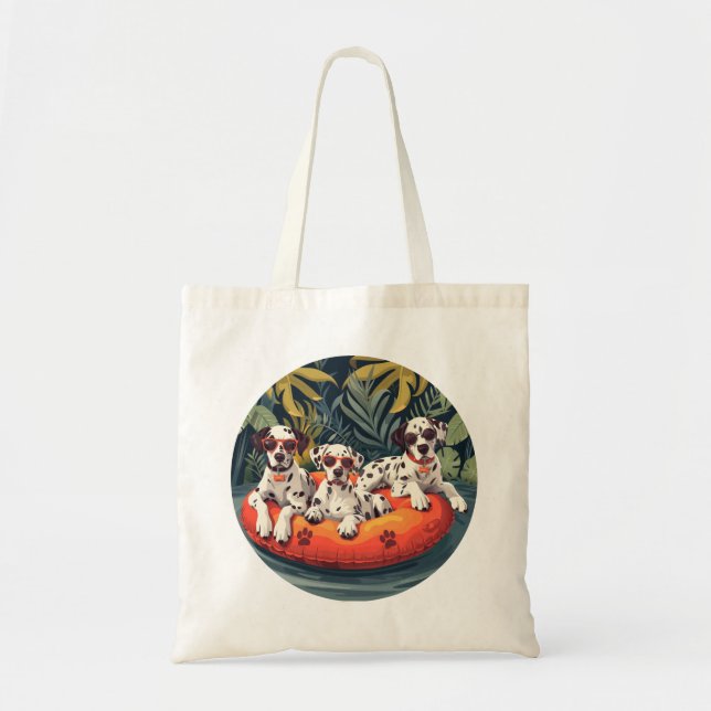 Dalmatien Hundar sommarpineapple Bassäng Flyter Tygkasse (Framsidan)