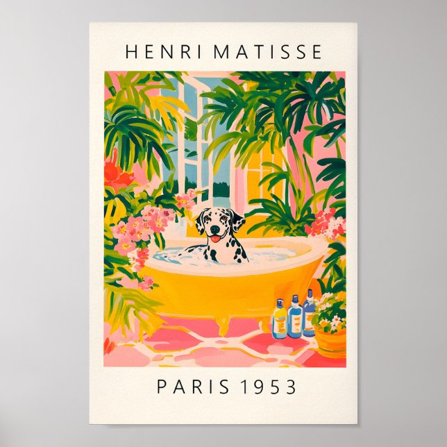 Dalmatien i ett badkar, en flott badmurskonst, M Poster (Framsidan)