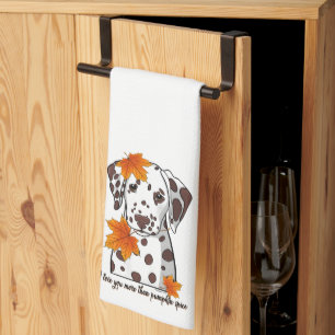 Dalmatien i Kärlek är mer än Pumpkin Spice Kökshandduk