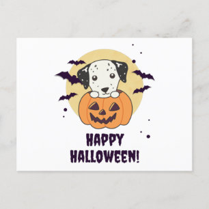 Dalmatien i Pumpkin Sweet Hundar Happy halloween Vykort