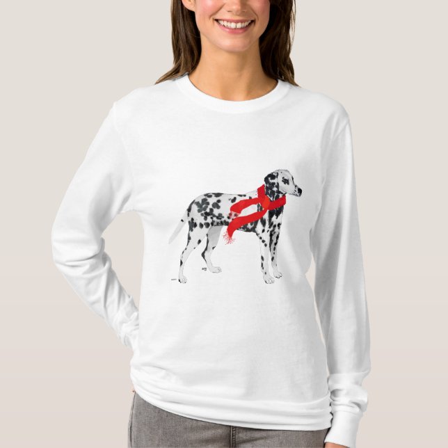 Dalmatien i Röda Scarf T-shirt (Framsida)