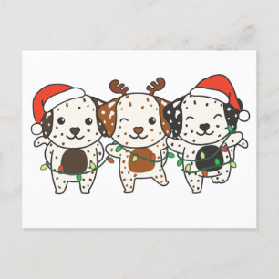 Dalmatien Jul-djur Cute Hundar Helg Vykort