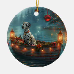 Dalmatien jul - festlig resa julgransprydnad keramik