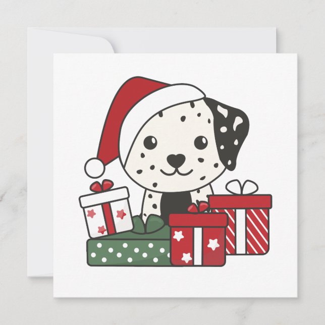 Dalmatien jul Gift Winter Hundar Julkort (Framsida)