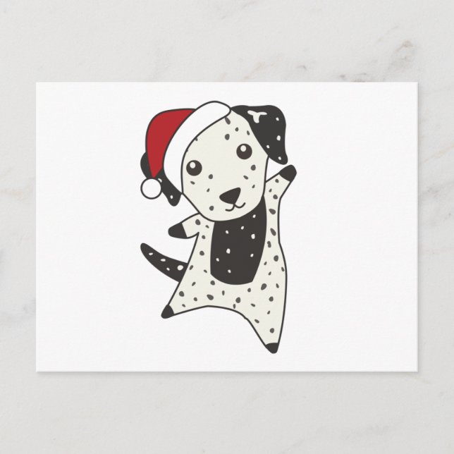 Dalmatien jul Hund Winter Animals Hundar Vykort (Framsida)