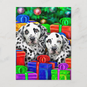 Dalmatien Jul Open Gifts Helg Vykort