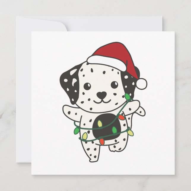 Dalmatien jul Winter Cute Hundar Julkort (Framsida)
