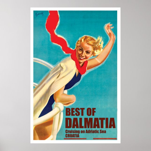 Dalmatien, Kroatien, flicka på en yacht Poster (Framsidan)
