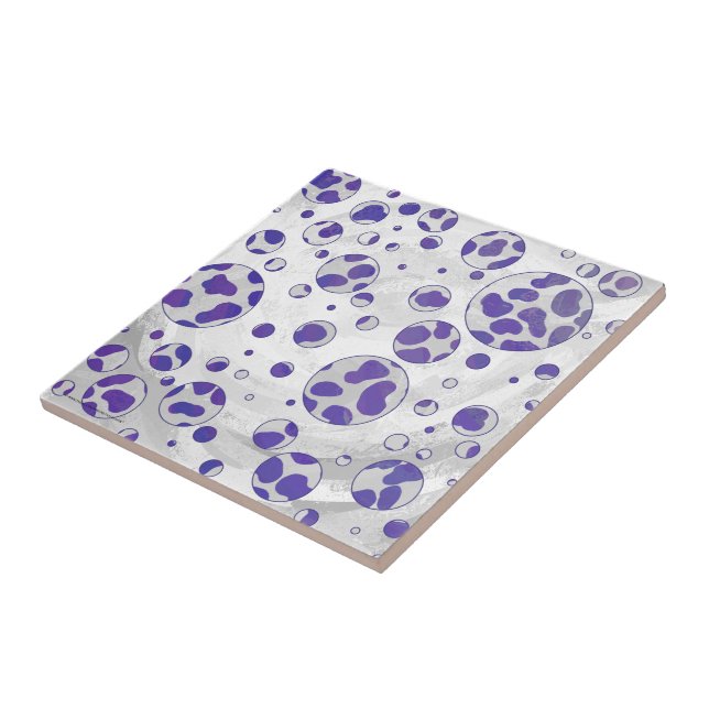 Dalmatien Lila och White Polka Dot Kakelplatta (Sidan)