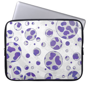 Dalmatien Lila och White Polka Dot Laptop Fodral
