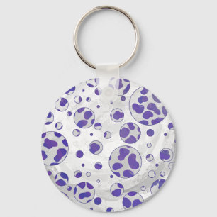 Dalmatien Lila och White Polka Dot Nyckelring