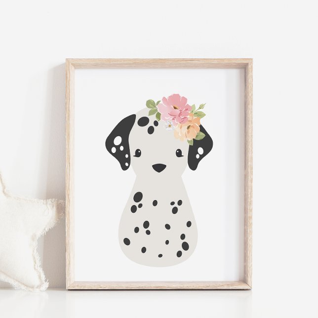 Dalmatien med Flower Krona Nursery Kids Poster (Skapare uppladdad)