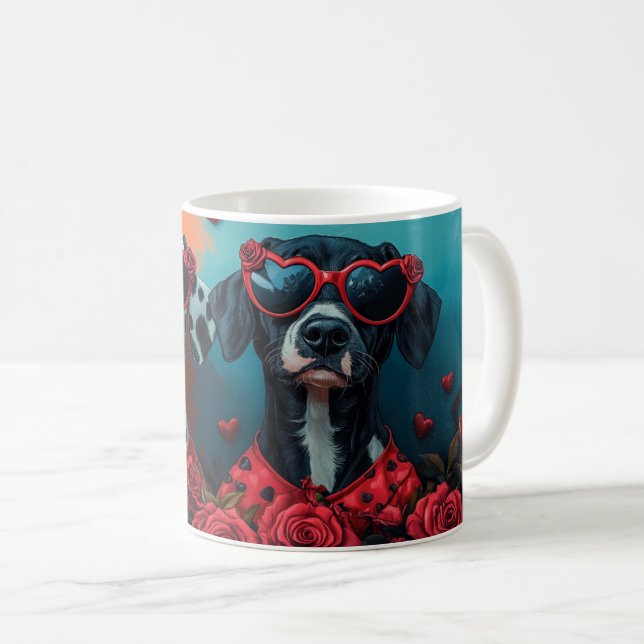 Dalmatien med hjärtans Ro Alla hjärtans dag Kaffemugg (Framsida höger)