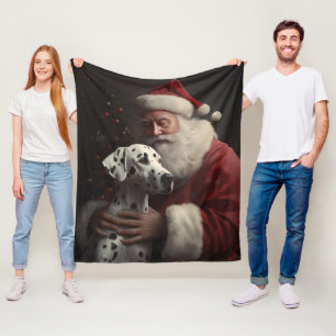 Dalmatien med Jultomten julafton Fleecefilt