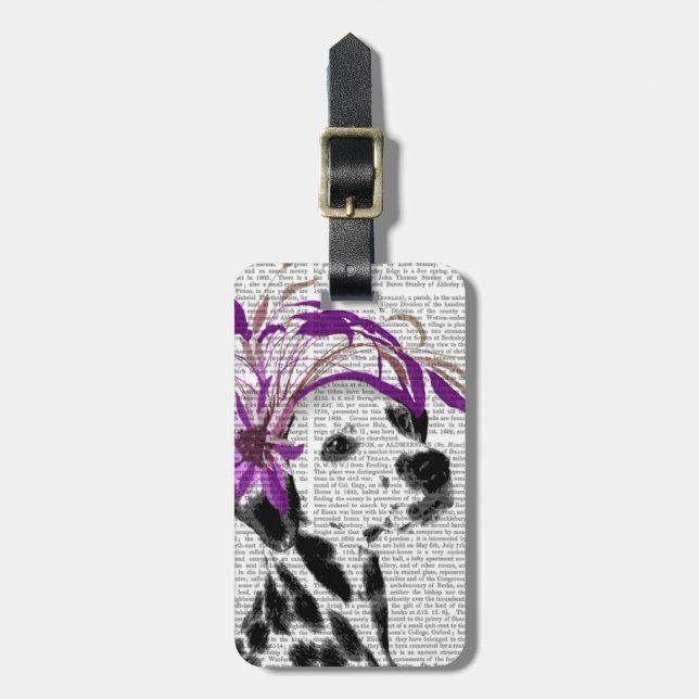Dalmatien med Lila Fascinator Bagagebricka (Vertikal Framsida)
