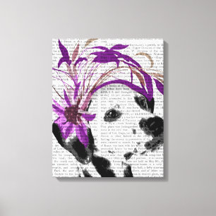 Dalmatien med Lila fascinator Canvastryck