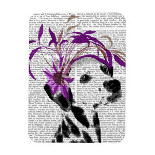 Dalmatien med Lila fascinator Magnet