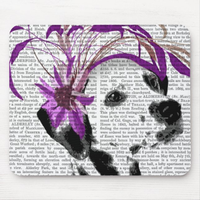 Dalmatien med Lila Fascinator Musmatta (Framsidan)
