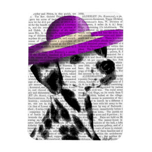 Dalmatien med Lila Wide Brimmed Hat Magnet