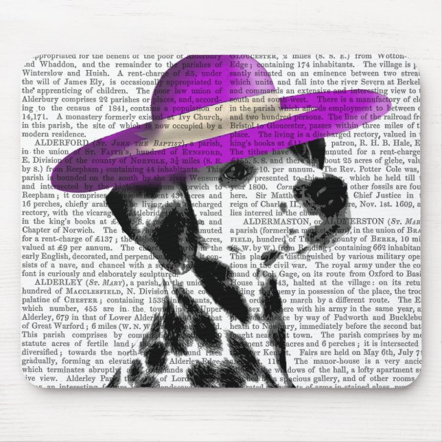 Dalmatien med Lila Wide Brimmed Hat Musmatta (Framsidan)