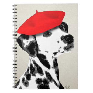 Dalmatien med Red Beret Anteckningsbok Med Spiral