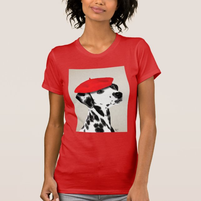 Dalmatien med Red Beret T-shirt (Framsida)