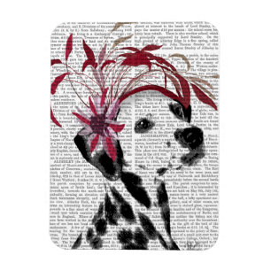 Dalmatien med röd fascinator magnet