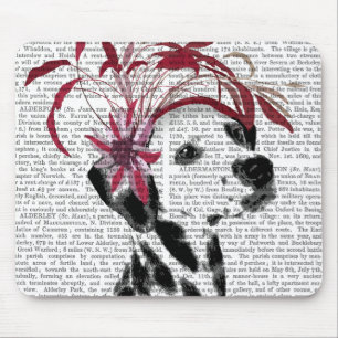 Dalmatien med röd fascinator musmatta