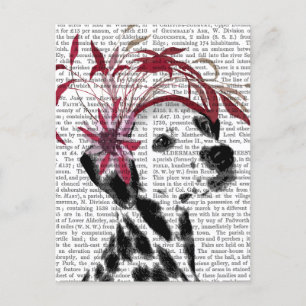 Dalmatien med röd fascinator vykort