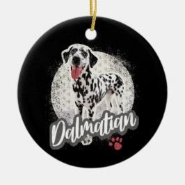 Dalmatien med saw vintage dog Lovers design Julgransprydnad Keramik