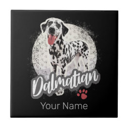 Dalmatien med saw vintage dog Lovers design Kakelplatta