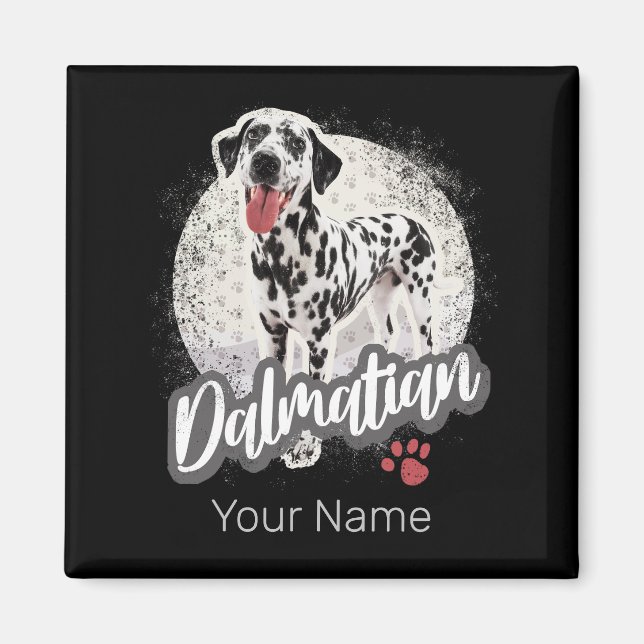 Dalmatien med saw vintage dog Lovers design Magnet (Framsidan)