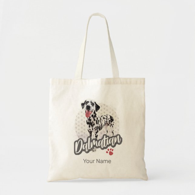 Dalmatien med saw vintage dog Lovers design Tygkasse (Framsidan)