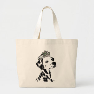 Dalmatien med tiara 2 jumbo tygkasse