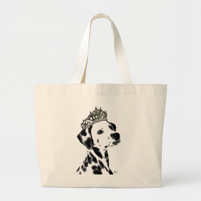 Dalmatien med tiara 2 jumbo tygkasse (Framsidan)