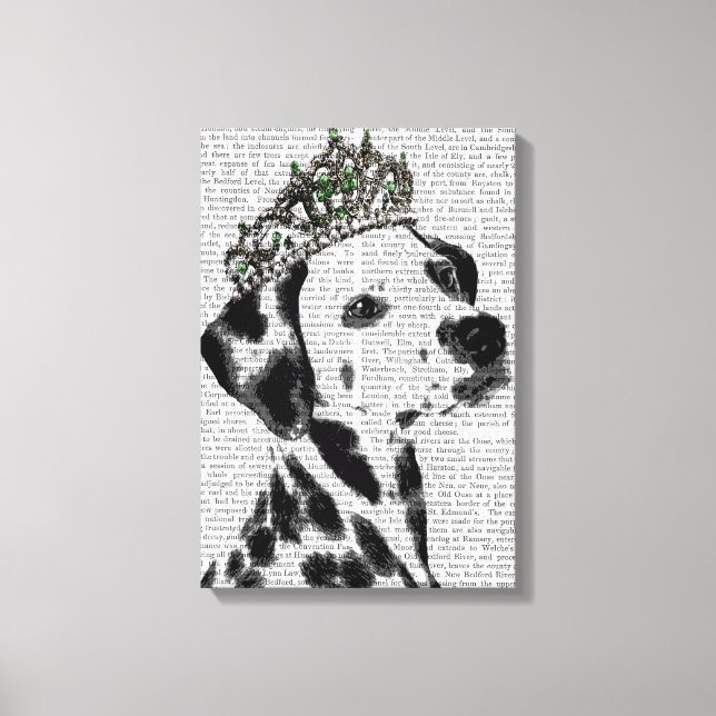 Dalmatien med tiara canvastryck (Framsida)