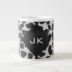 Dalmatien Monogrtam Black and White Prints Jumbo Mugg