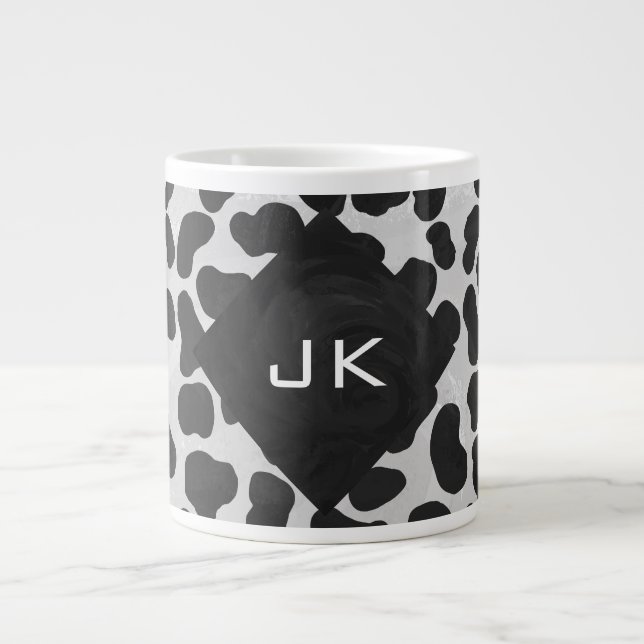 Dalmatien Monogrtam Black and White Prints Jumbo Mugg (Framsidan)
