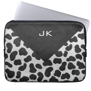 Dalmatien Monogrtam Black and White Prints Laptop Fodral