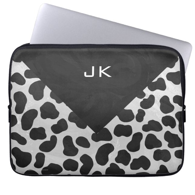 Dalmatien Monogrtam Black and White Prints Laptop Fodral (Framsidan)