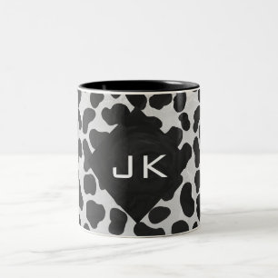 Dalmatien Monogrtam Black and White Prints Två-Tonad Mugg