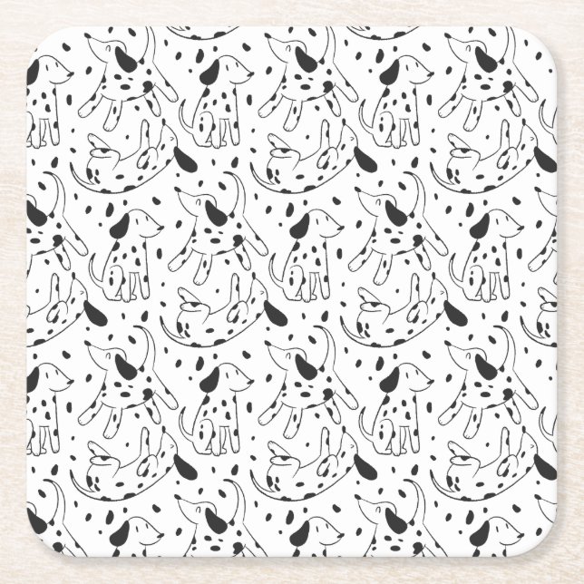 Dalmatien Mönster Underlägg Papper Kvadrat (Framsidan)