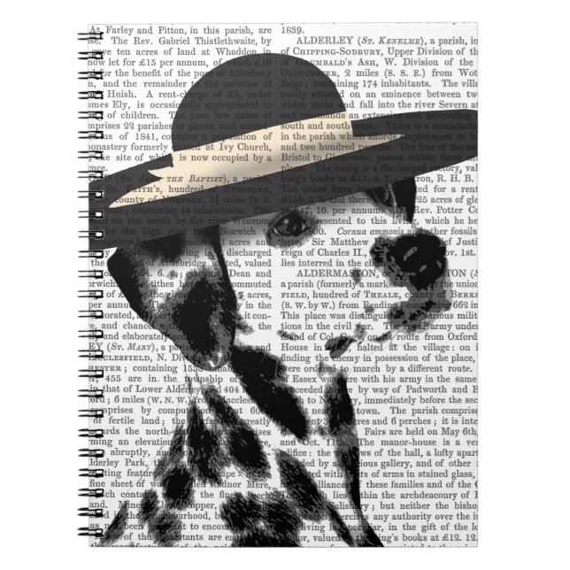 Dalmatien och Brimmed Black Hat Anteckningsbok Med Spiral (Framsidan)