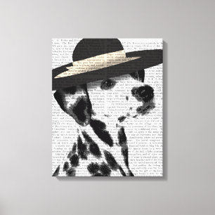 Dalmatien och Brimmed Black Hat Canvastryck