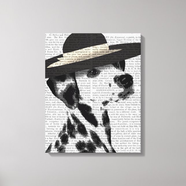 Dalmatien och Brimmed Black Hat Canvastryck (Framsida)