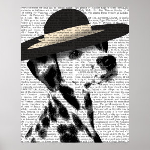 Dalmatien och Brimmed Black Hat Poster