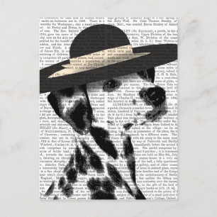 Dalmatien och Brimmed Black Hat Vykort