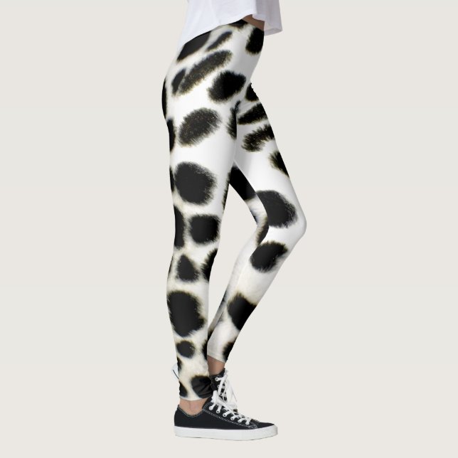 Dalmatien Päls Anpassa Struktur Black and White Leggings (Höger)